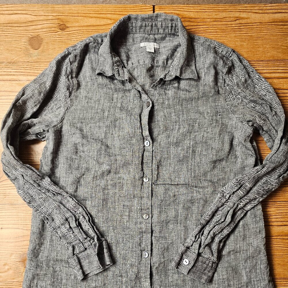 J. Jill Love Linen 100% Cotton Long Sleeve Shirt Womens XS